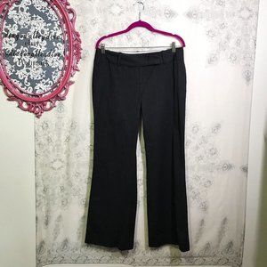 Ann Taylor Stretch Wool Mid Rise Dress Pants 8 Charcoal Career Wide Leg Trousers